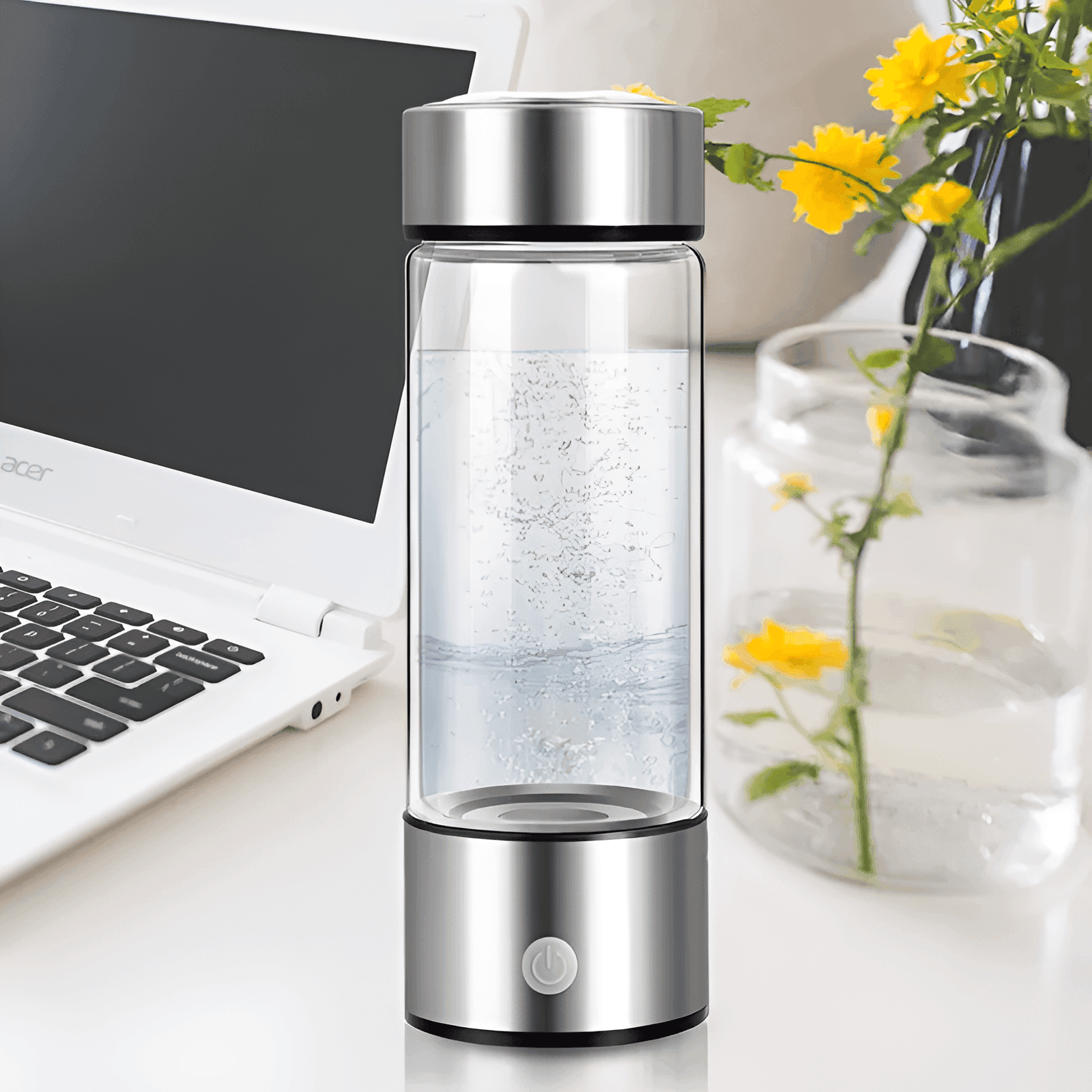 Hydrogen Water Bottle – Electric Hydrogen Rich Water Generator, Rechargeable & Portable Antioxidant Bottle