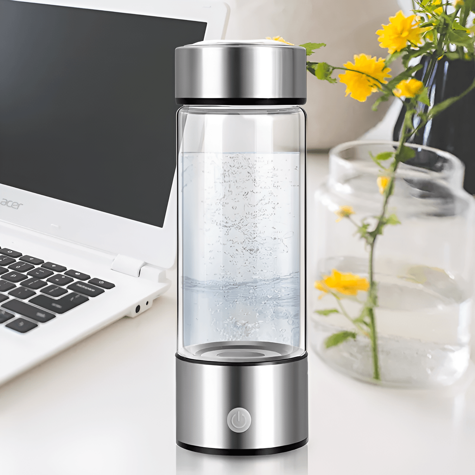 Hydrogen Water Bottle – Electric Hydrogen Rich Water Generator, Rechargeable & Portable Antioxidant Bottle